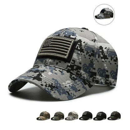 2024 American Flag Camouflage Sticker Embroidered Cap