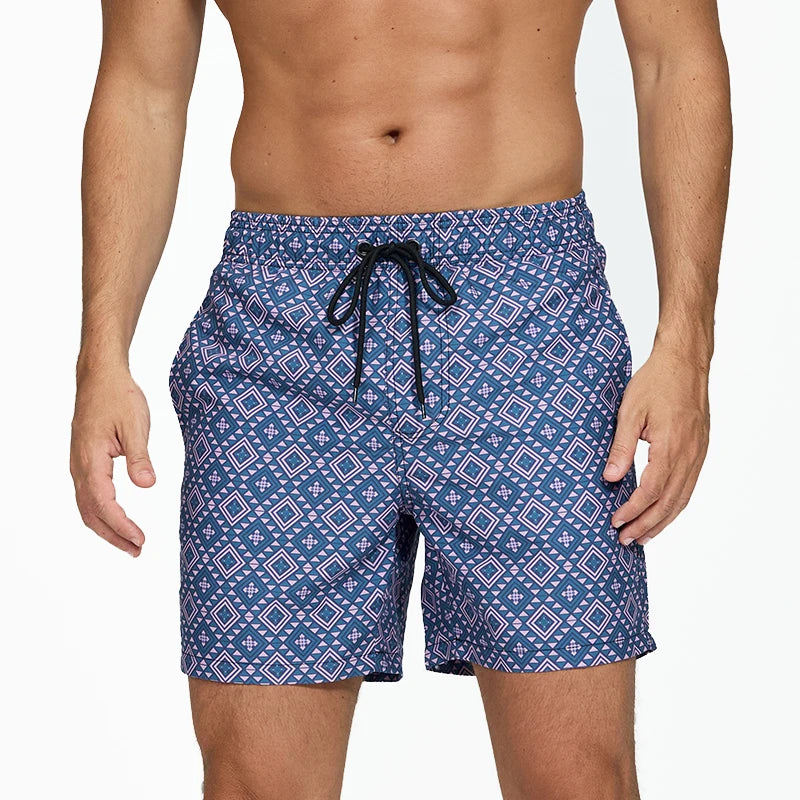 DATIFER Summer Men Beach Print Shorts Surfing Swimwear