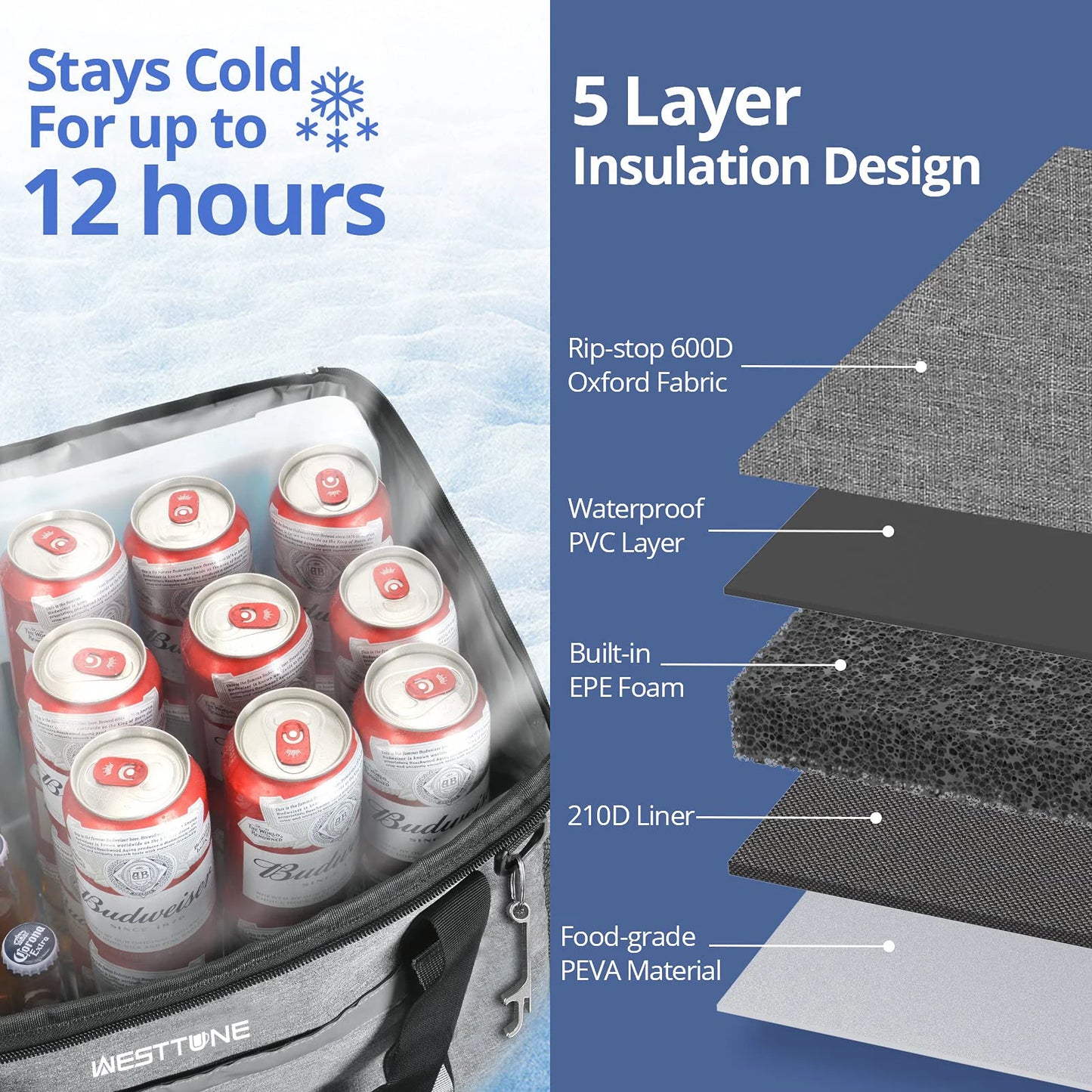 75-Can Collapsible Leakproof Soft Cooler