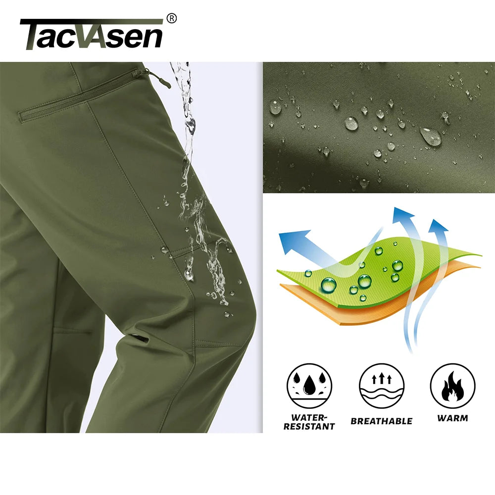 Women Winter Softshell Pants Fleece Lined Waterproof Trekking Trousers