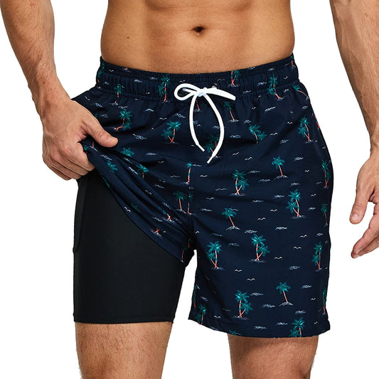 Men's Classic Swim Trunk Beach Shorts Quick Dry Beach Polyester