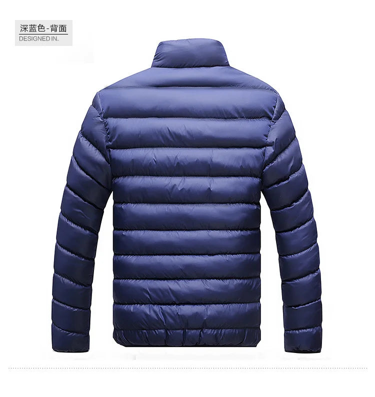 6XL Winter Men Jacket Ultralight Stand Collar Warm Coat