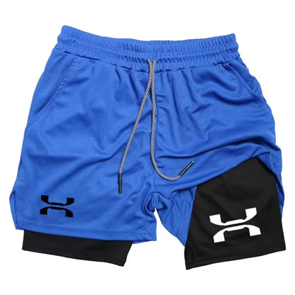 Running Shorts Men Gym Sports Shorts 2 In 1 Quick Dry Summer