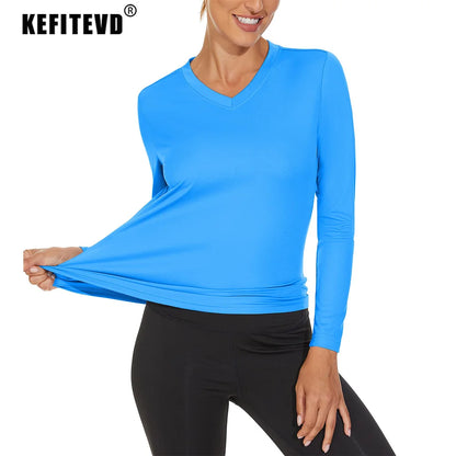 KEFITEVD UPF 50+ Women Long Sleeve T-Shirt UV Protection