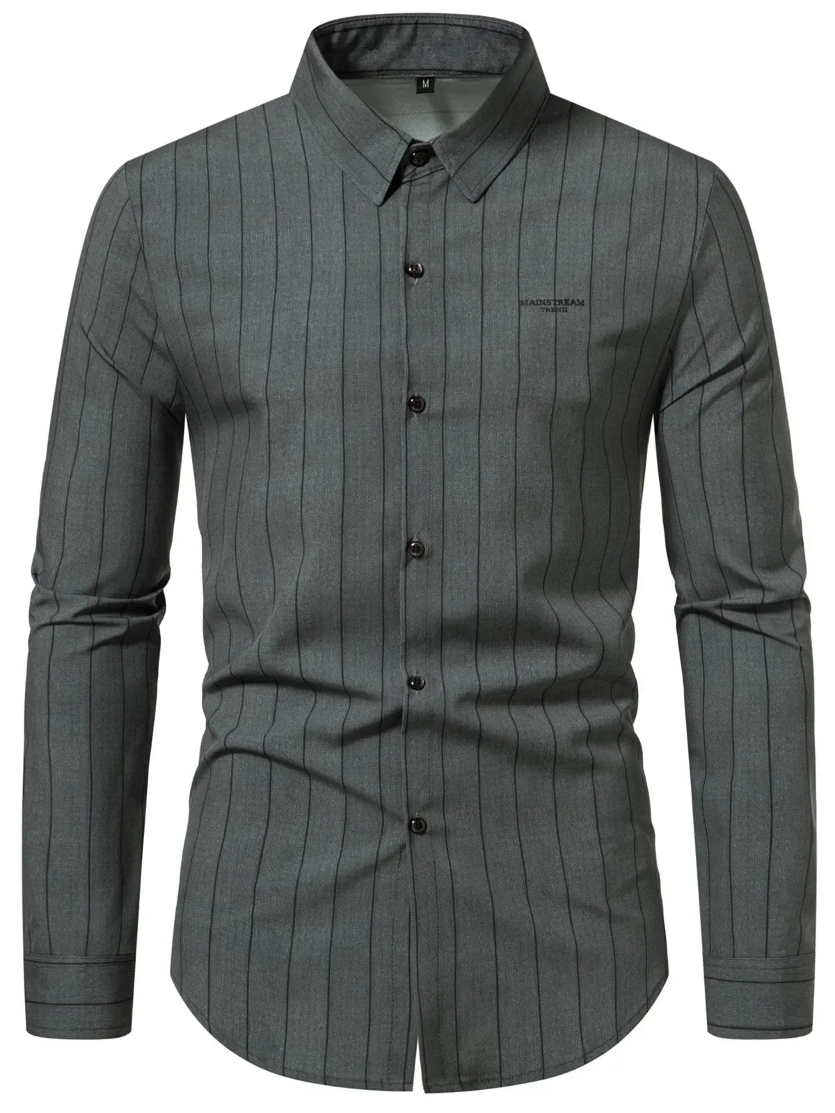 Men's New Spring Summer Long Sleeve Shirt Stripes Fashion