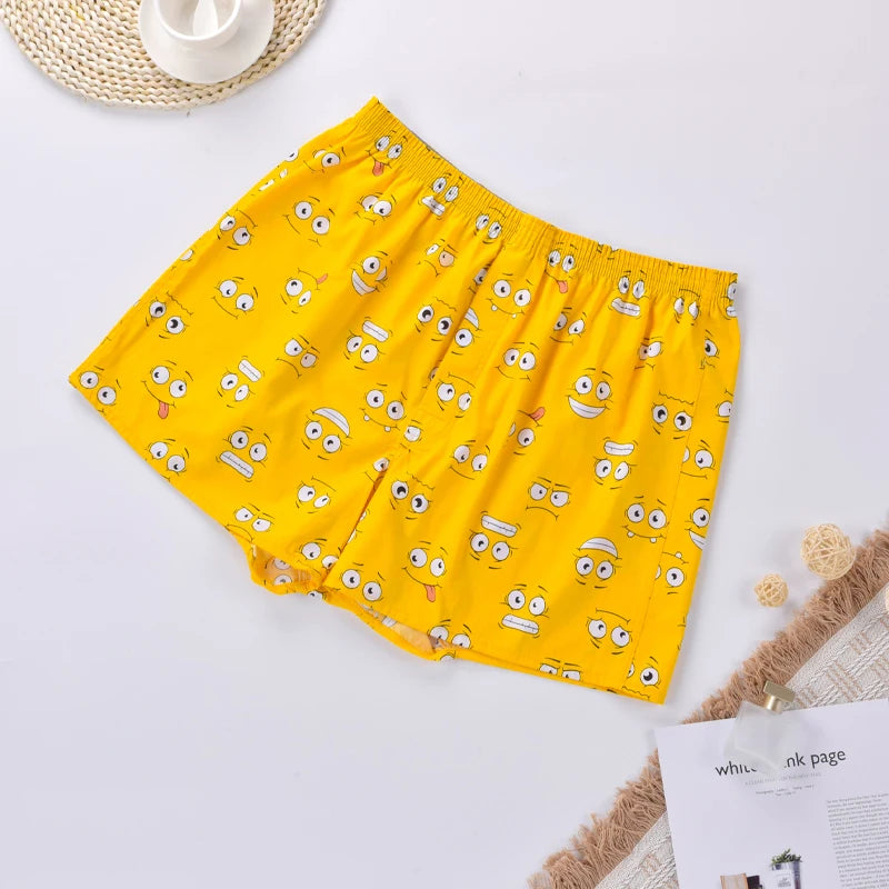 1Pc Men's Boxers Printing Arrow Panties Oversized Cotton Shorts