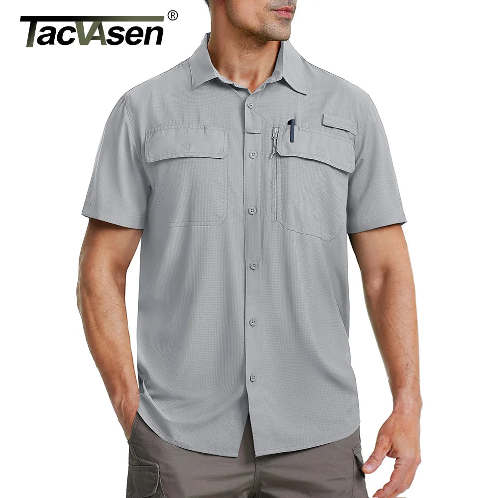 Quick Dry Short Sleeve Shirts Men's UPF 50+ Sun Protection