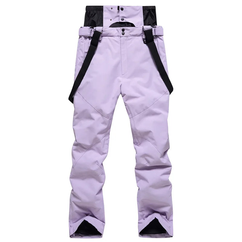 New Men Women Suspenders Ski Pants Windproof Waterproof Warm