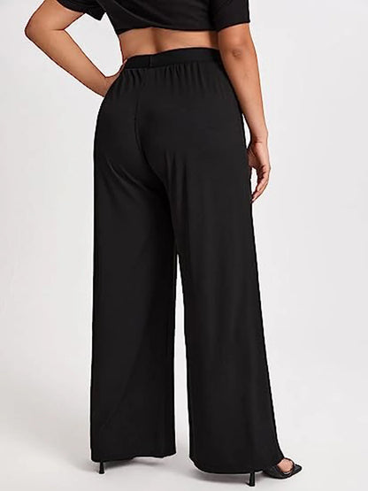 Women's Summer 2024 New Plus-Size Knitted Wide-Legged Pants