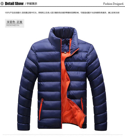 6XL Winter Men Jacket Ultralight Stand Collar Warm Coat