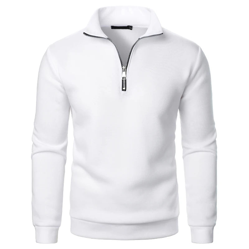 Spring Autumn Fashion High Neck Half Zipper Sweatshirts