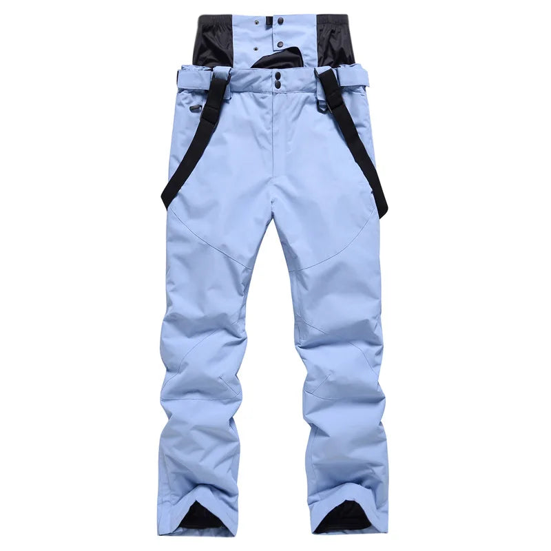 New Men Women Suspenders Ski Pants Windproof Waterproof Warm