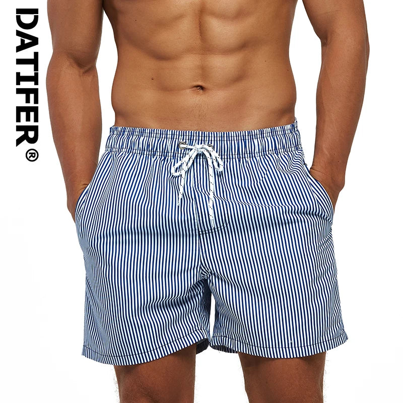 DATIFER Summer Men Beach Print Shorts Surfing Swimwear