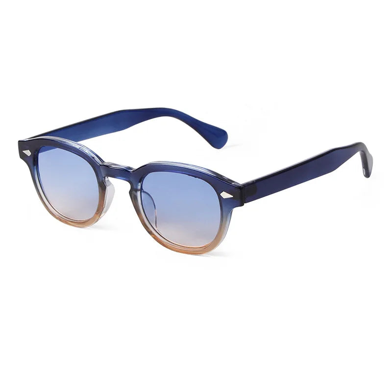 Unisex Vintage Shell Round Sunglasses