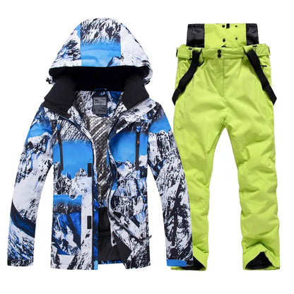 New Men Women Snow Wear Waterproof Ski Suit Set Outdoor Fashion