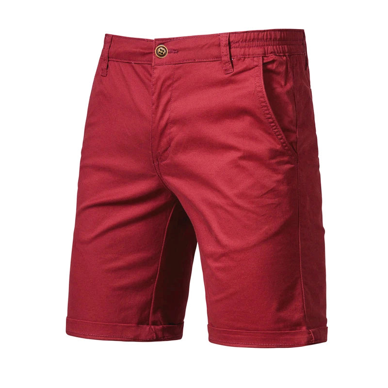 2021 New Summer 100% Cotton Solid Shorts Men High Quality