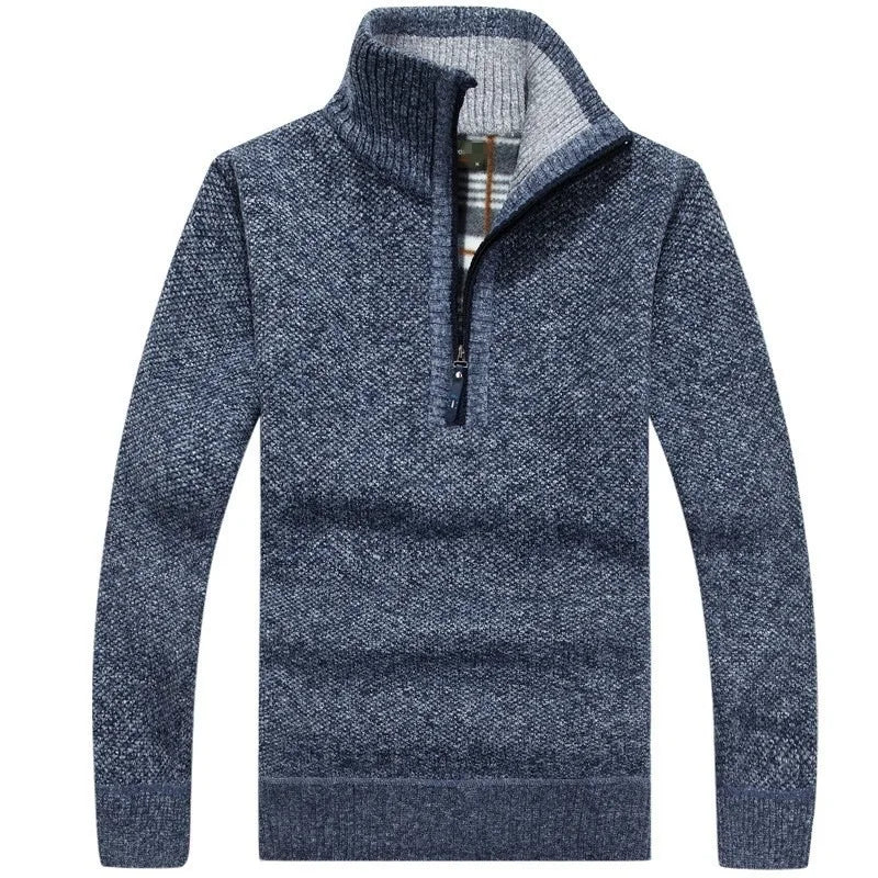 Men's Fleece Thicker Sweater Half Zipper Turtleneck Pullover