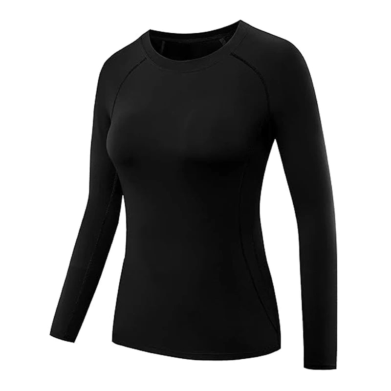 Women's Compression Shirt Athletic Yoga Running Long Sleeve T-Shirt