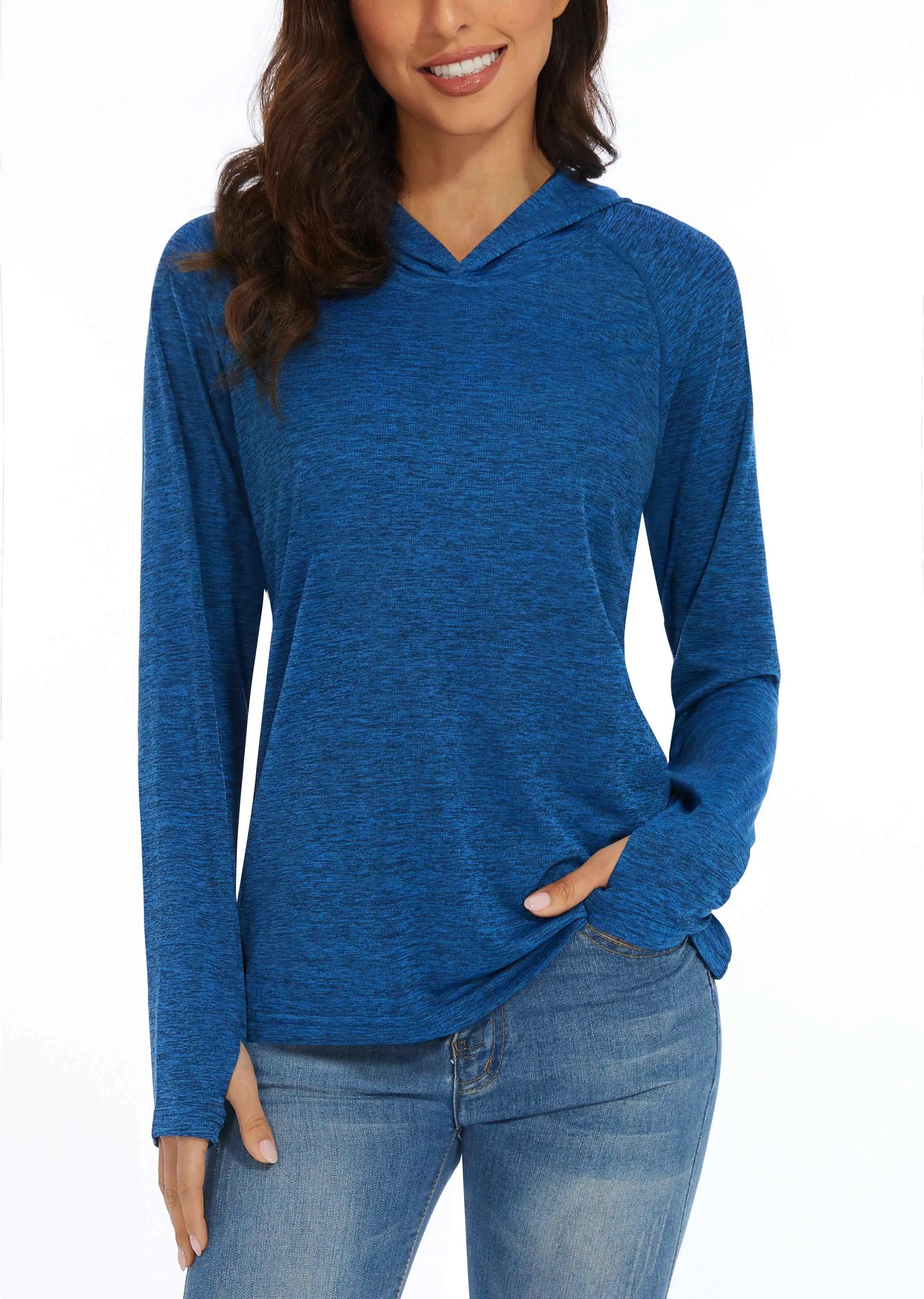 Women's Summer UPF 50+ Hoodie – Quick-Dry Long Sleeve T-Shirt with UV Protection for Running, Hiking, Workout, Gym, and Casual Wear