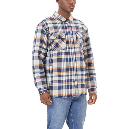 MAGCOMSEN Men's Plaid Flannel Jacket Warm Thick Long Sleeve