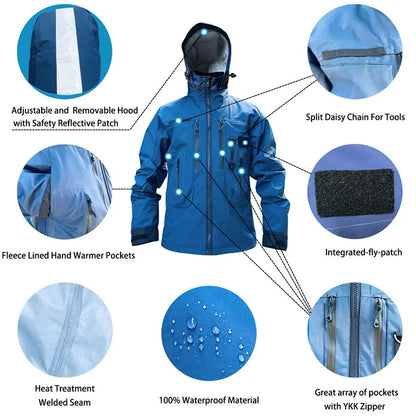 3L Waterproof Breathable Rain Wading Jacket for Hiking