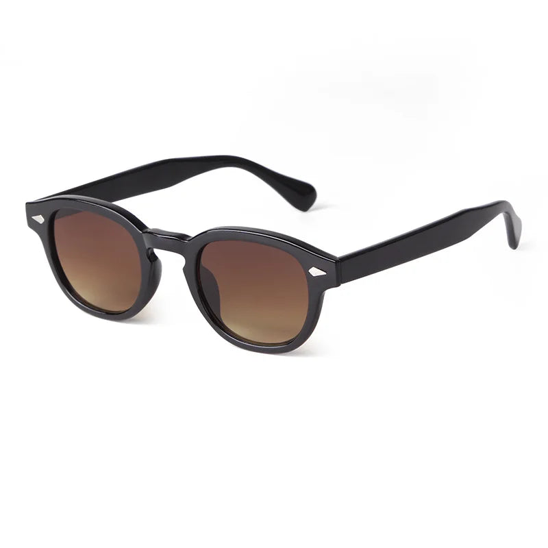 Unisex Vintage Shell Round Sunglasses