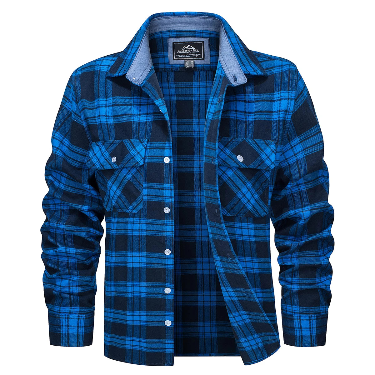 MAGCOMSEN Men's Plaid Flannel Shirts Long Sleeves Casual Cotton