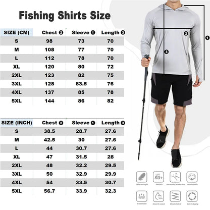 Fish Tops Wear Man's Long Sleeve Fishing Shirts UPF50+