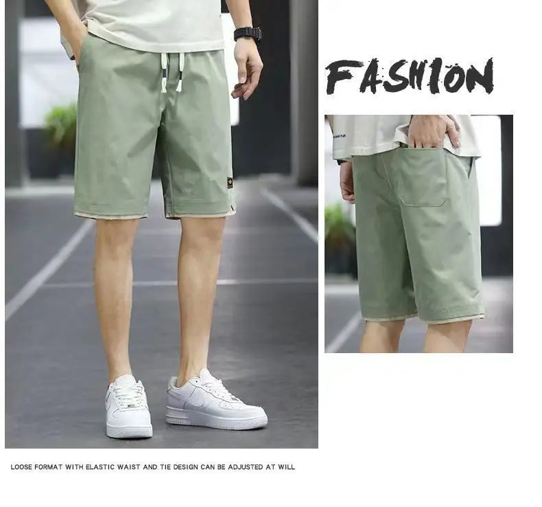 Men's Shorts Summer New Loose Elastic Waist Casual Trend