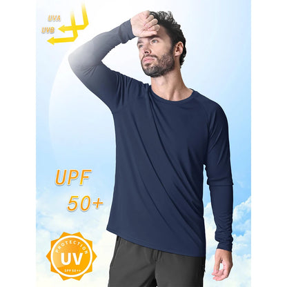 UV Shirt Men's O-Neck Long Sleeve UPF 50+ Tee