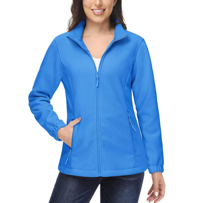 Women's Winter Fleece Jacket – Lightweight, Warm, and Soft Thermal Coat with Zip Pockets
