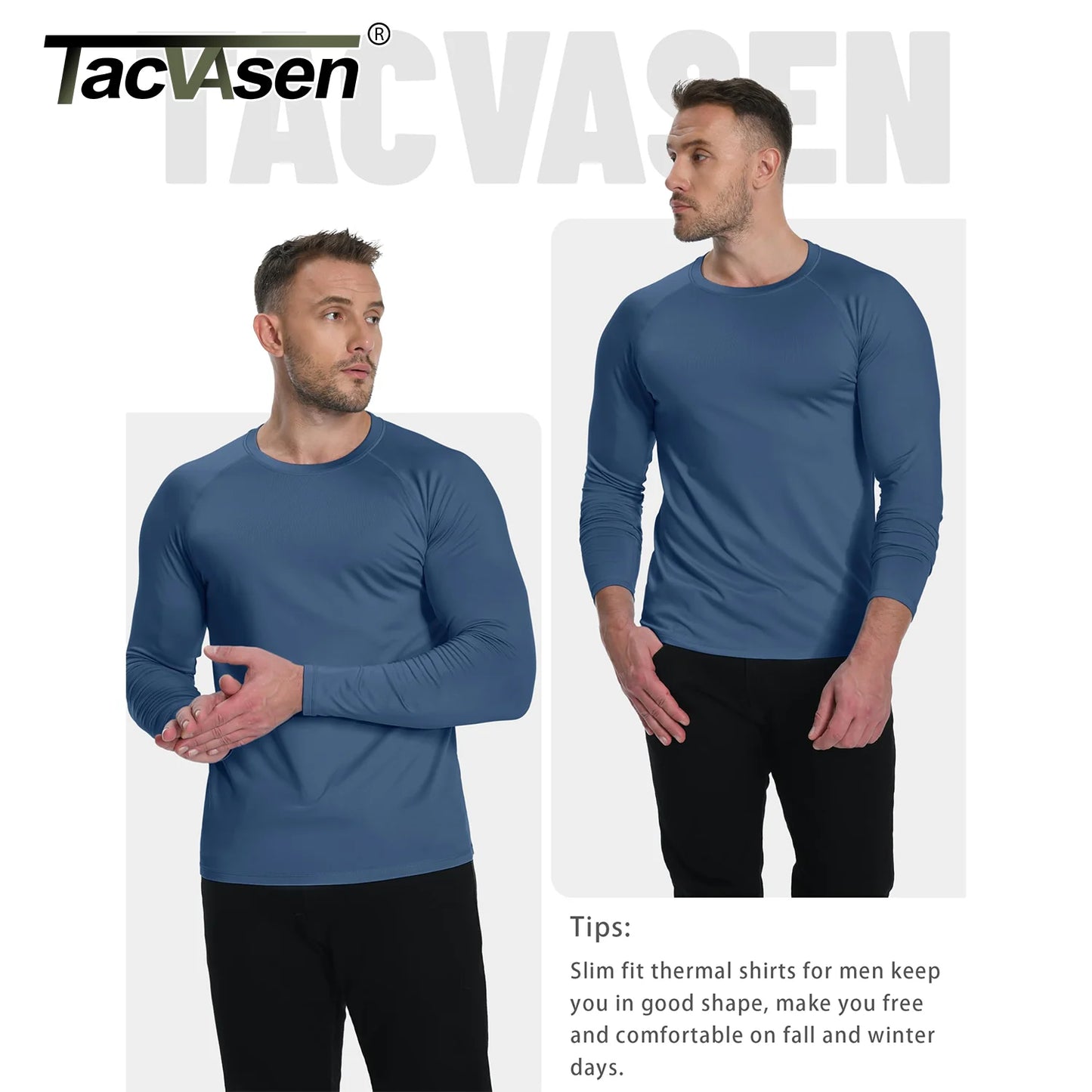 Fleece Lined T Shirts Mens Thermal Pullover Tops