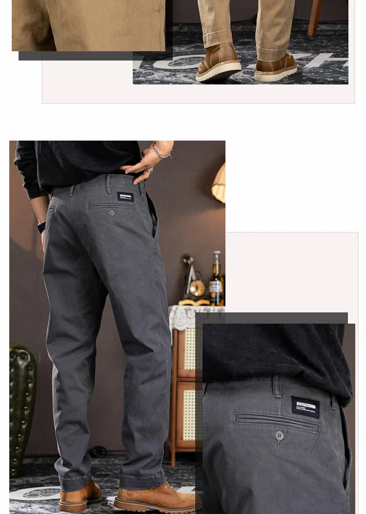 Men American Retro Streetwear Cargo Pants Plus Size Trousers