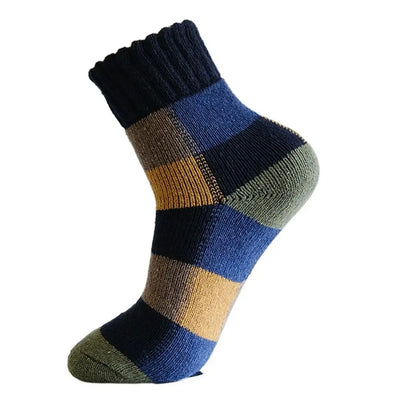 Vintage Lattice Wool Socks Men Winter Thick Warm Plush Socks