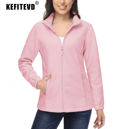 Women's Winter Fleece Jacket – Lightweight, Warm, and Soft Thermal Coat with Zip Pockets