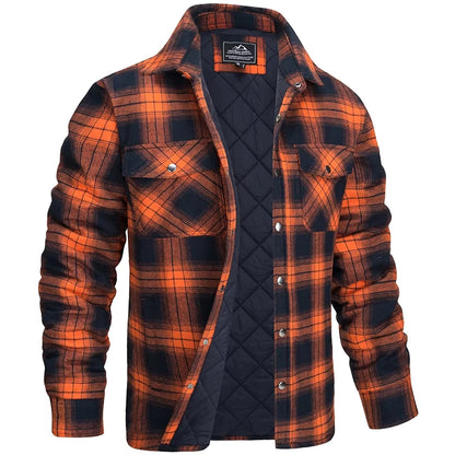 MAGCOMSEN Men's Plaid Flannel Jacket Warm Thick Long Sleeve