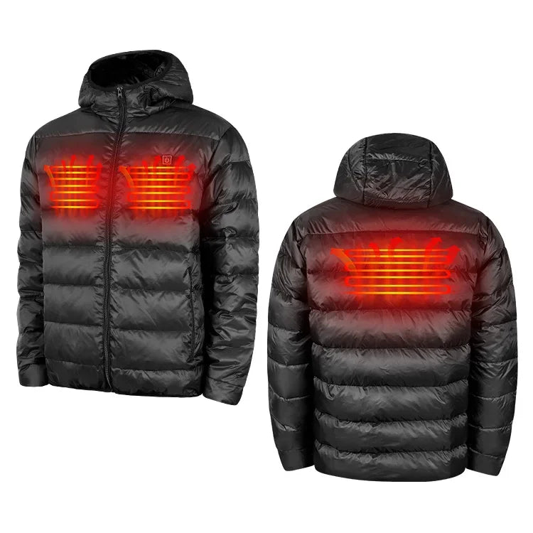 Winter Men's USB Electric Rechargeable Heated Down Jacket