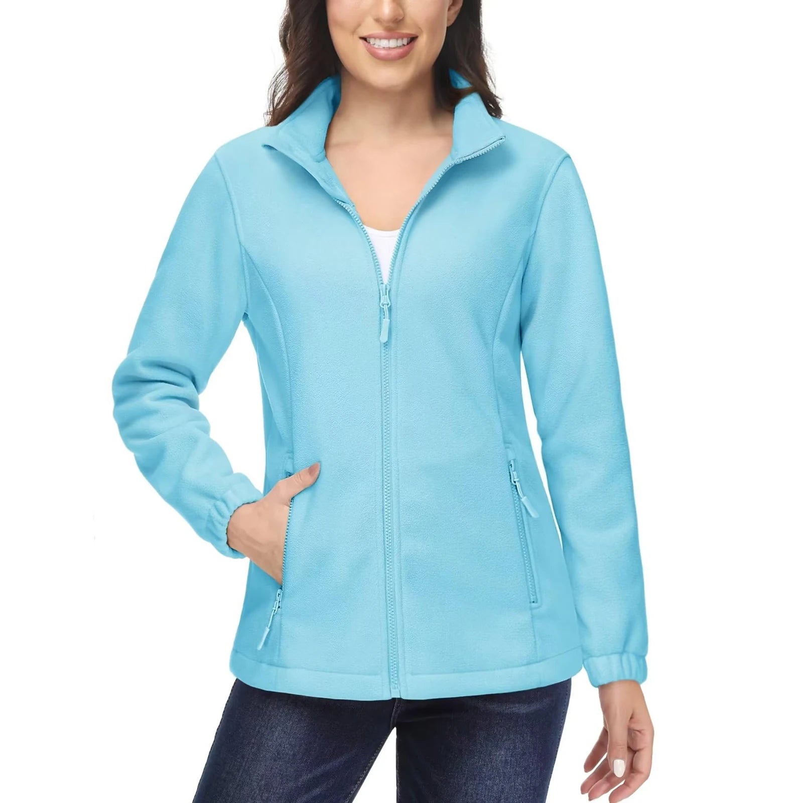 Women's Winter Fleece Jacket – Lightweight, Warm, and Soft Thermal Coat with Zip Pockets