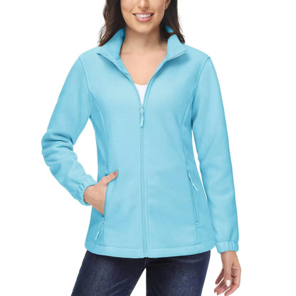 Women's Winter Fleece Jacket – Lightweight, Warm, and Soft Thermal Coat with Zip Pockets