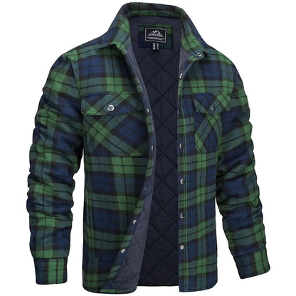 MAGCOMSEN Men's Plaid Flannel Jacket Warm Thick Long Sleeve