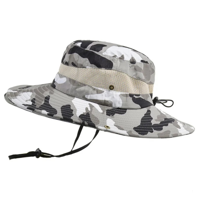 Summer Men Breathable Sun Hat Outdoor Traveling Fishing Hat