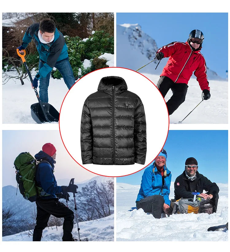 Winter Men's USB Electric Rechargeable Heated Down Jacket