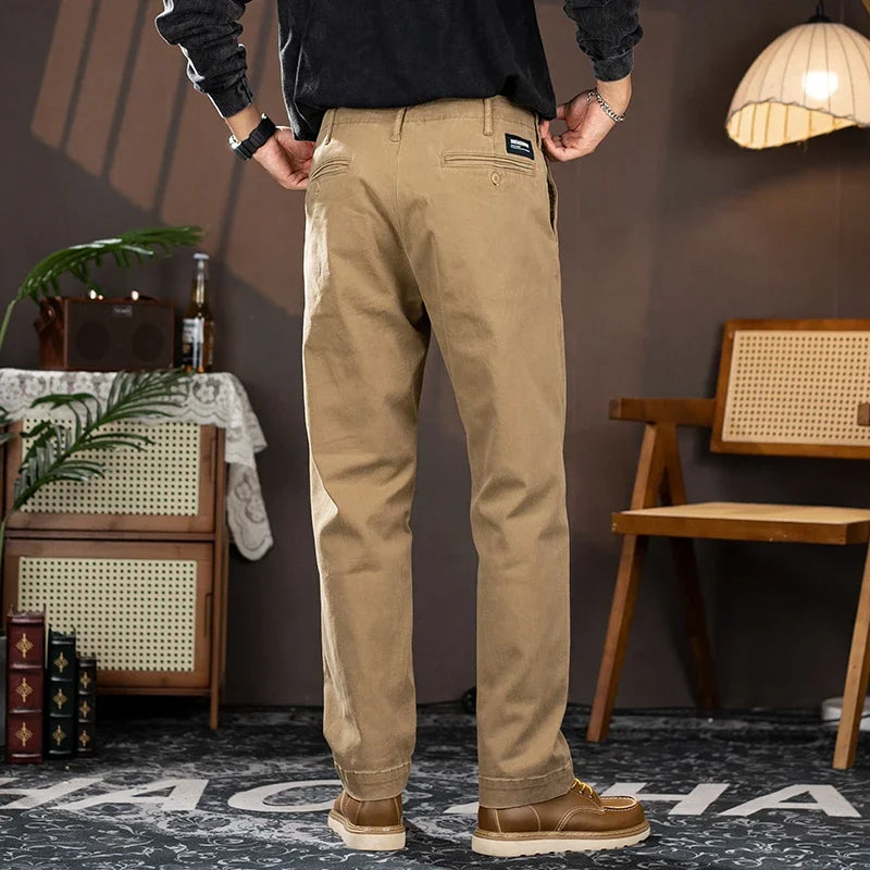 Men American Retro Streetwear Cargo Pants Plus Size Trousers