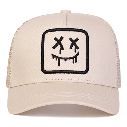 Unisex XX Smiling Face Embroidery Baseball Net Caps