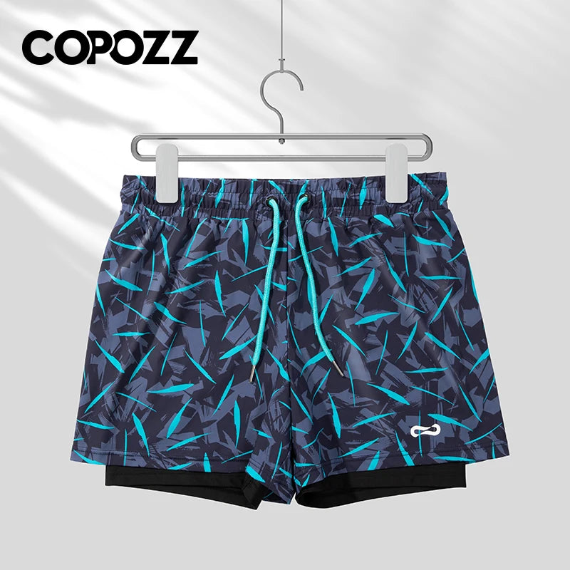 COPOZZ Summer Men's Beach Swimming Trunks Plus Size Swimwear