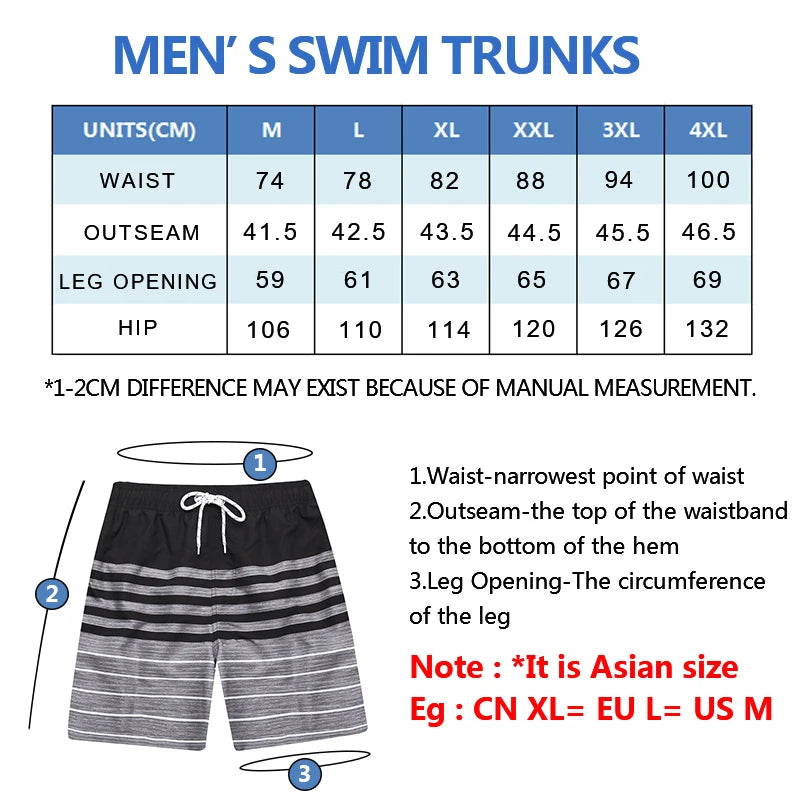 Men's Classic Swim trunk Beach Shorts Quick Dry