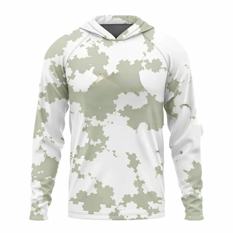 Fishing Camouflage Hoodie Men Clothes Summer Breathable Long Sleeve Fishing Shirt 4XL