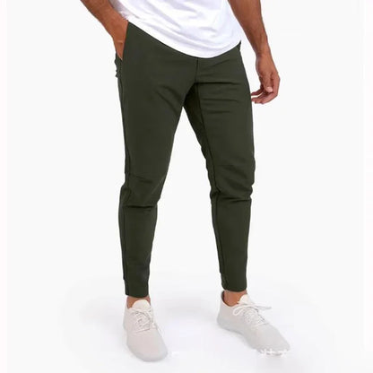 Summer Men's Ice Silk Casual Pants Smooth Thin Chinos