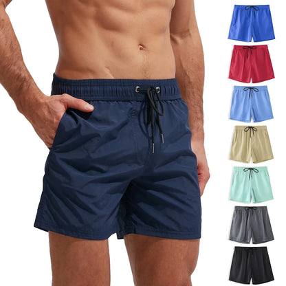 Men's Beach Shorts Back Pocket Slacks Quick-Dry Swim Trunks