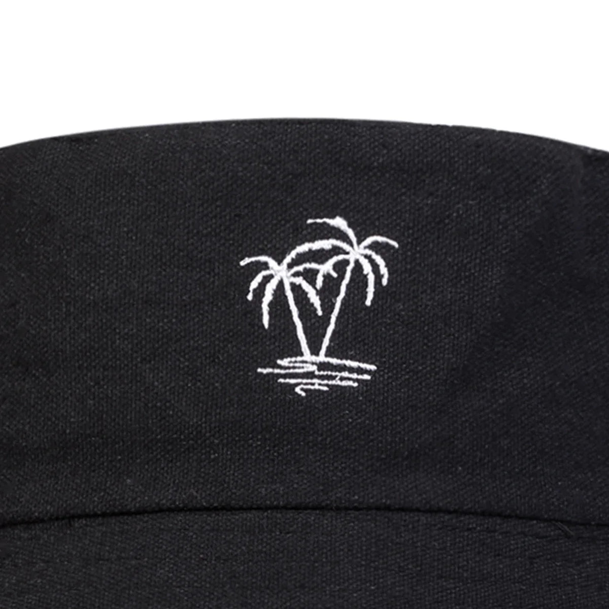 Unisex Coconut Tree Embroidery Reversible Bucket Hat